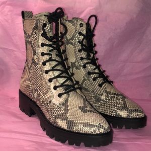 Dolce Vita Snakeskin Combat Boots